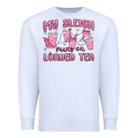 White my sleigh runs on loaded tea Premium Sweatshirt - MaliasSmallBusiness