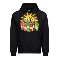 Black hello summer with flip flops Urban Hoodie - NancyCooperArtShop