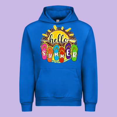 Hello Summer With Flip Flops Urban Hoodie Designed By Nancycooperartshop