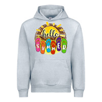 Heather Grey hello summer with flip flops Urban Hoodie - NancyCooperArtShop