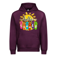 Mauve Wine hello summer with flip flops Urban Hoodie - NancyCooperArtShop