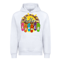 White hello summer with flip flops Urban Hoodie - NancyCooperArtShop