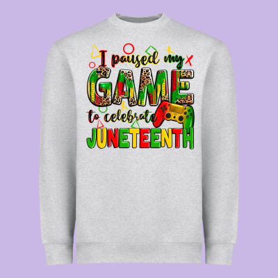 I Paused My Game To Celebrate Juneteenth Heavyweight Sweatshirt Designed By Zillion Design Studio