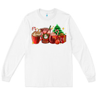 White Christmas coffee cups with gift and Christmas tree Long Sleeve Tee - AdoDesignShop