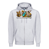 Peace Love Longhorn Heifer Zipper Hoodie | Teevron