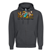 Smoke peace love longhorn heifer Zipper Hoodie - LillyAllenDesigns