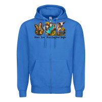True Royal peace love longhorn heifer Zipper Hoodie - LillyAllenDesigns