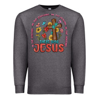 Charcoal Heather in the waiting there was jesus Premium Sweatshirt - MaliasSmallBusiness