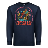 Navy in the waiting there was jesus Premium Sweatshirt - MaliasSmallBusiness