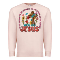 Pale Pink in the waiting there was jesus Premium Sweatshirt - MaliasSmallBusiness