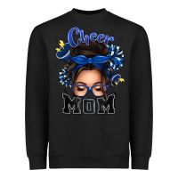 Black cheer mom messy bun Heavyweight Sweatshirt - texasbilliewilder