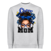 Heather Grey cheer mom messy bun Heavyweight Sweatshirt - texasbilliewilder