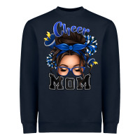 Navy cheer mom messy bun Heavyweight Sweatshirt - texasbilliewilder