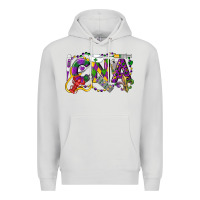 Dove Grey CNA Certified Nursing Assistant Mardi Gras Premium Hoodie - LillyAllenDesigns