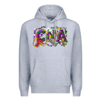 Heather Grey CNA Certified Nursing Assistant Mardi Gras Premium Hoodie - LillyAllenDesigns
