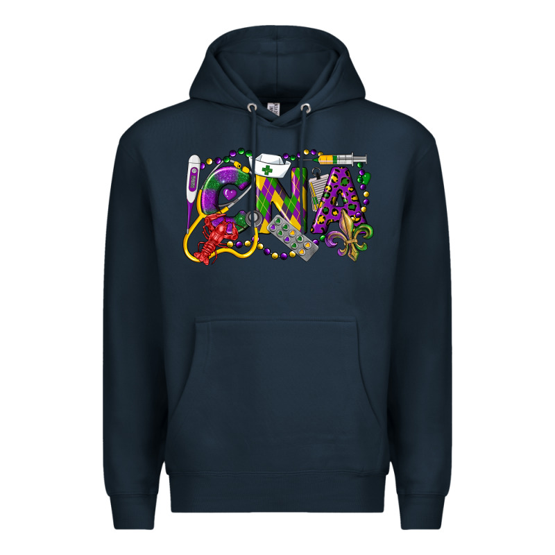 Cna Certified Nursing Assistant Mardi Gras Premium Hoodie by LillyAllenDesigns | Teevron