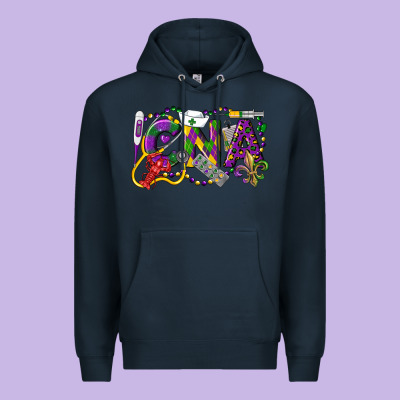 Cna Certified Nursing Assistant Mardi Gras Premium Hoodie Designed By Lillyallendesigns