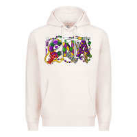 Pale Pink CNA Certified Nursing Assistant Mardi Gras Premium Hoodie - LillyAllenDesigns
