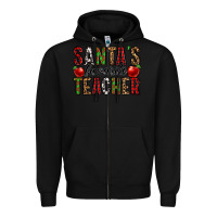 Black santa's favorite teacher Zipper Hoodie - Jasminsmagicworld