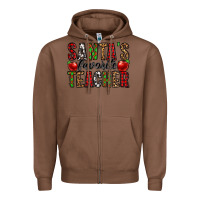 Chestnut santa's favorite teacher Zipper Hoodie - Jasminsmagicworld