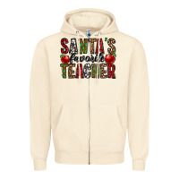 Sandshell santa's favorite teacher Zipper Hoodie - Jasminsmagicworld