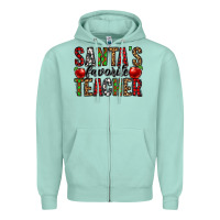 Santa's Favorite Teacher Zipper Hoodie | Teevron