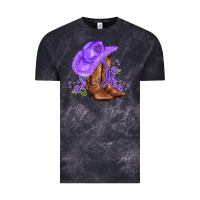 Cloud Black purple cowgirl  and roses Vintage Tee - AdoDesignShop