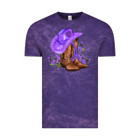 Cloud Purple purple cowgirl  and roses Vintage Tee - AdoDesignShop