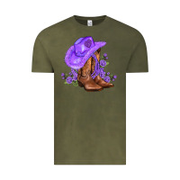 Vintage Olive purple cowgirl  and roses Vintage Tee - AdoDesignShop