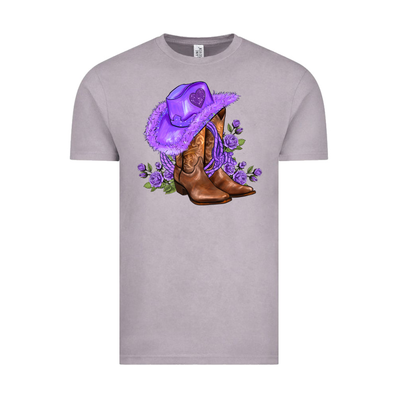 Purple Cowgirl  And Roses Vintage Tee by AdoDesignShop | Teevron