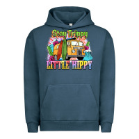 Pigment Midnight Navy stay trippy little hippy Urban Hoodie - NancyCooperArtShop