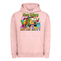Pigment Salmon stay trippy little hippy Urban Hoodie - NancyCooperArtShop