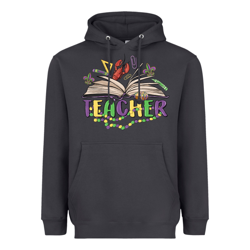 Teacher Mardi Gras Heavyweight Hoodie by MaliasSmallBusiness | Teevron