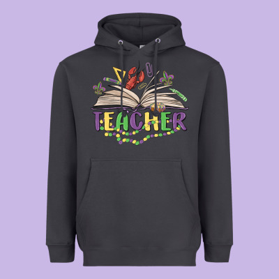 Teacher Mardi Gras Heavyweight Hoodie Designed By Maliassmallbusiness