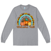 Heather Grey Welcome Fall Rainbow Long Sleeve Tee - Artiststas