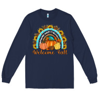 Navy Welcome Fall Rainbow Long Sleeve Tee - Artiststas