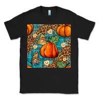 Black pumpkin and butterfly seamless pattern Classic Tee - BundleAndBundleShop