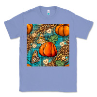 Colony Blue pumpkin and butterfly seamless pattern Classic Tee - BundleAndBundleShop