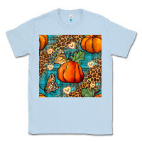 Dusty Blue pumpkin and butterfly seamless pattern Classic Tee - BundleAndBundleShop