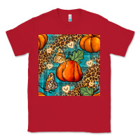 Red pumpkin and butterfly seamless pattern Classic Tee - BundleAndBundleShop