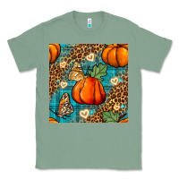Sage pumpkin and butterfly seamless pattern Classic Tee - BundleAndBundleShop
