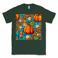Sports Green pumpkin and butterfly seamless pattern Classic Tee - BundleAndBundleShop