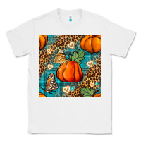 White pumpkin and butterfly seamless pattern Classic Tee - BundleAndBundleShop
