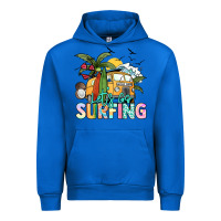 Cobalt Let's go surfing Urban Hoodie - NancyCooperArtShop