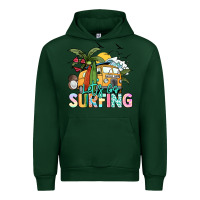 Forest Green Let's go surfing Urban Hoodie - NancyCooperArtShop