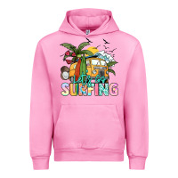 Fuchsia Pink Let's go surfing Urban Hoodie - NancyCooperArtShop