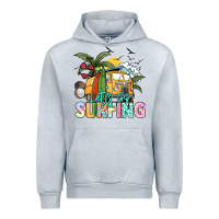 Heather Grey Let's go surfing Urban Hoodie - NancyCooperArtShop