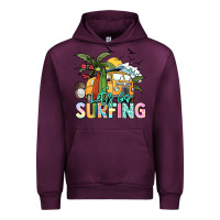 Mauve Wine Let's go surfing Urban Hoodie - NancyCooperArtShop