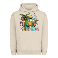 Pigment French Oak Let's go surfing Urban Hoodie - NancyCooperArtShop