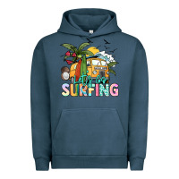 Pigment Midnight Navy Let's go surfing Urban Hoodie - NancyCooperArtShop